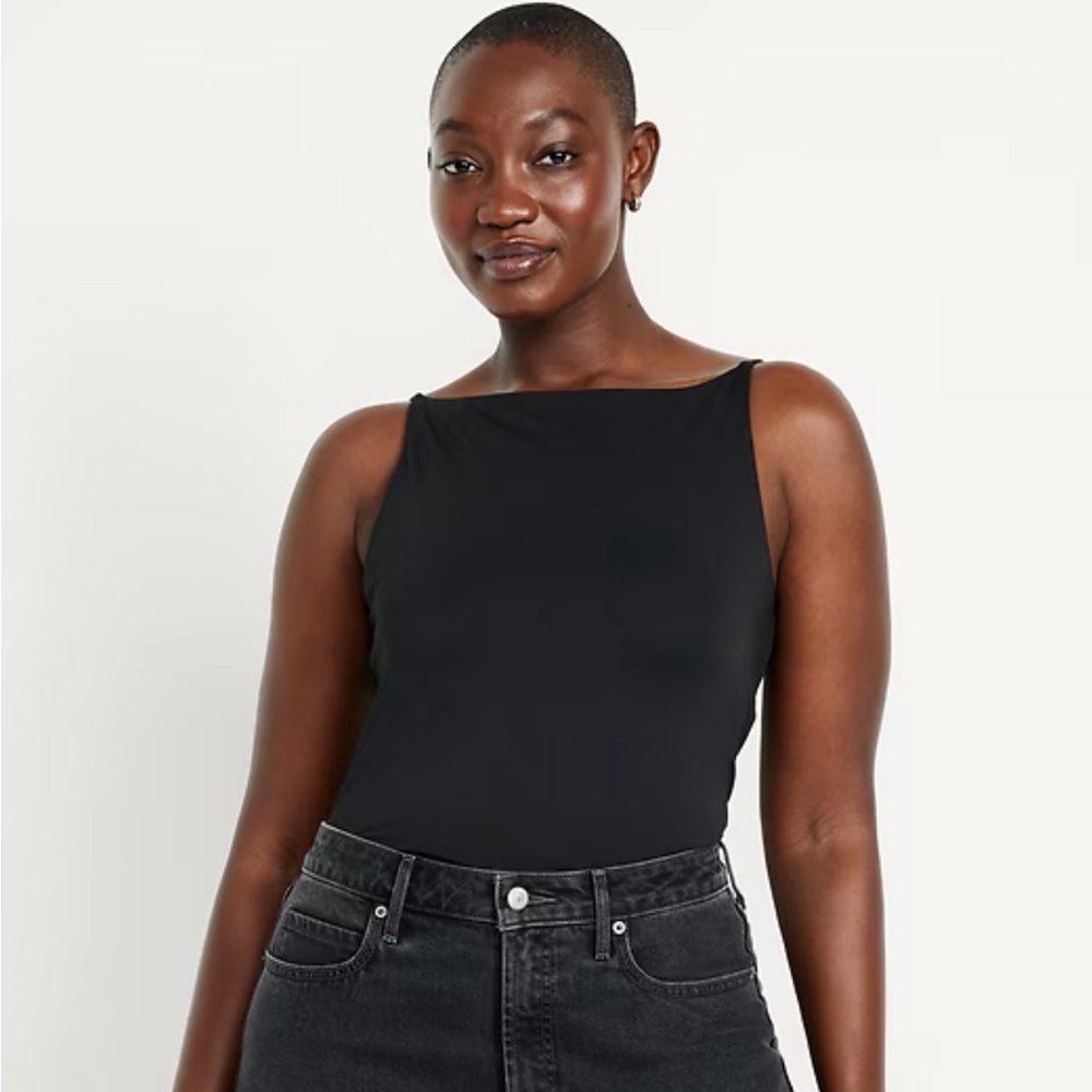 Old Navy Double Layer Cami Bodysuit Black
